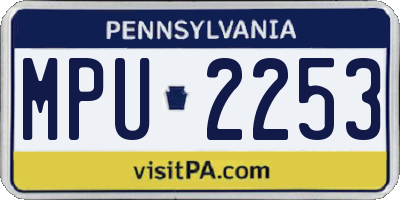 PA license plate MPU2253