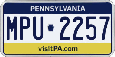 PA license plate MPU2257