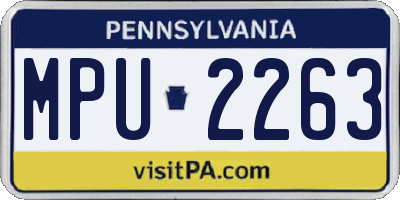 PA license plate MPU2263
