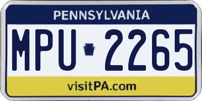 PA license plate MPU2265