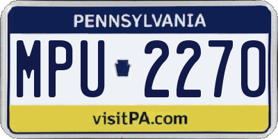 PA license plate MPU2270