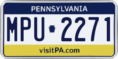 PA license plate MPU2271