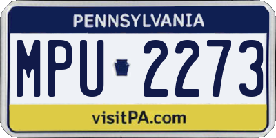 PA license plate MPU2273