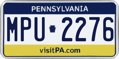 PA license plate MPU2276