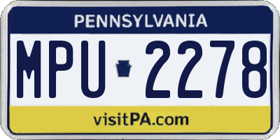 PA license plate MPU2278