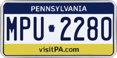 PA license plate MPU2280