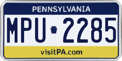 PA license plate MPU2285