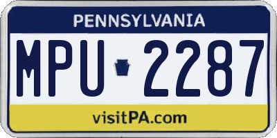 PA license plate MPU2287
