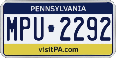 PA license plate MPU2292