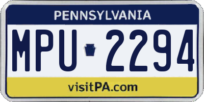 PA license plate MPU2294