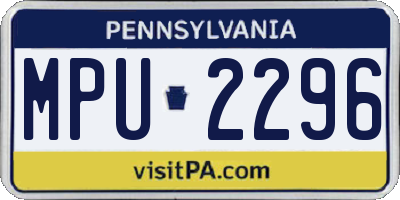 PA license plate MPU2296