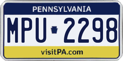 PA license plate MPU2298