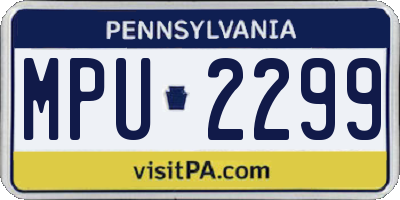 PA license plate MPU2299