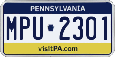 PA license plate MPU2301