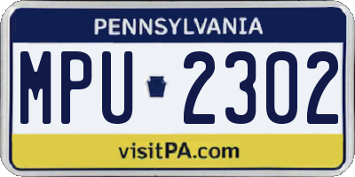 PA license plate MPU2302