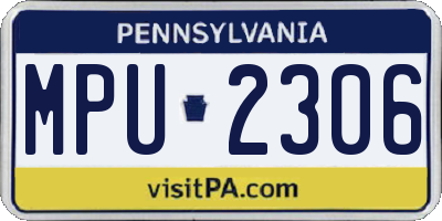 PA license plate MPU2306