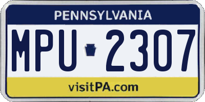 PA license plate MPU2307
