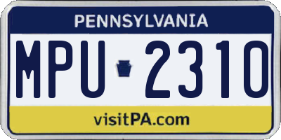PA license plate MPU2310