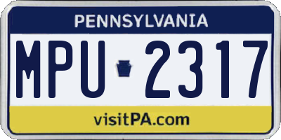 PA license plate MPU2317
