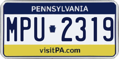 PA license plate MPU2319