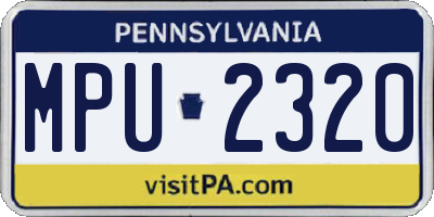 PA license plate MPU2320