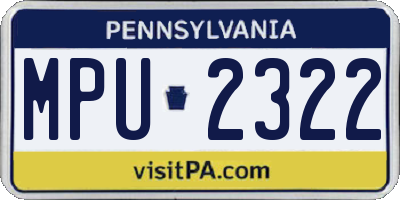PA license plate MPU2322