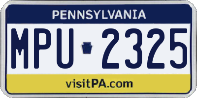PA license plate MPU2325