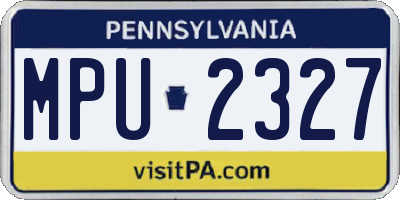 PA license plate MPU2327