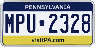 PA license plate MPU2328