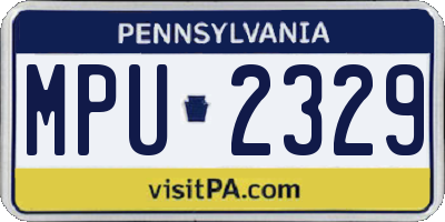 PA license plate MPU2329