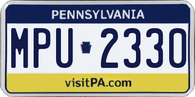PA license plate MPU2330
