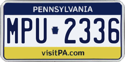 PA license plate MPU2336