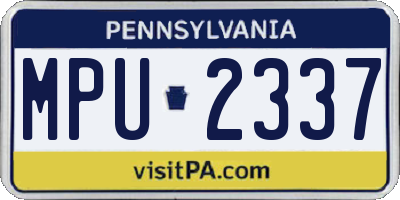 PA license plate MPU2337