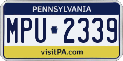PA license plate MPU2339