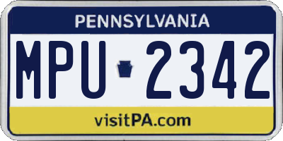 PA license plate MPU2342