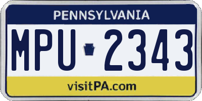 PA license plate MPU2343
