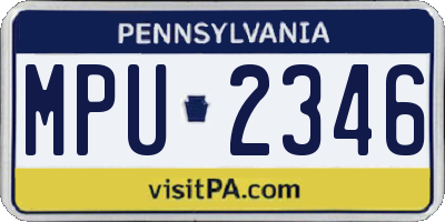 PA license plate MPU2346