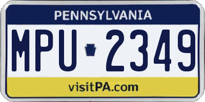 PA license plate MPU2349