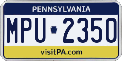 PA license plate MPU2350
