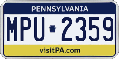 PA license plate MPU2359