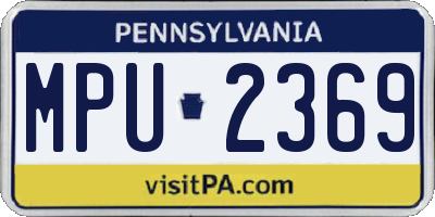 PA license plate MPU2369
