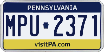 PA license plate MPU2371