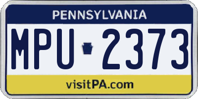 PA license plate MPU2373