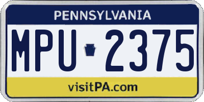 PA license plate MPU2375