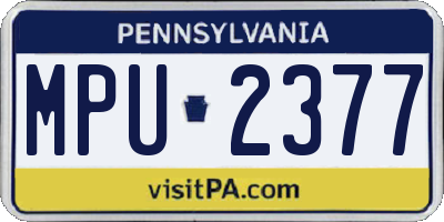 PA license plate MPU2377