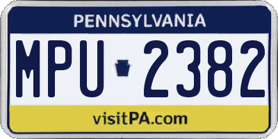 PA license plate MPU2382