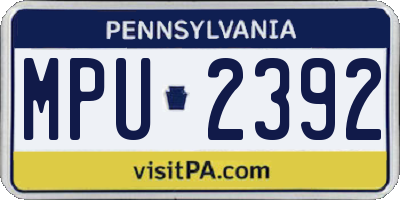 PA license plate MPU2392