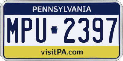 PA license plate MPU2397