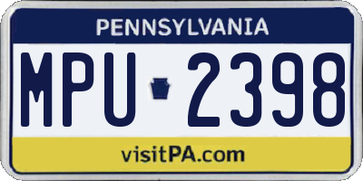 PA license plate MPU2398