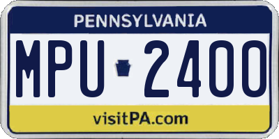 PA license plate MPU2400